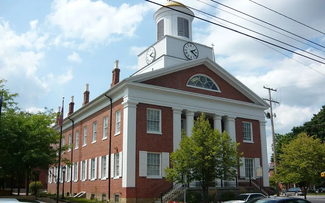 Historic Bedford County Courthouse in downtown Bedford, Pennsylvania