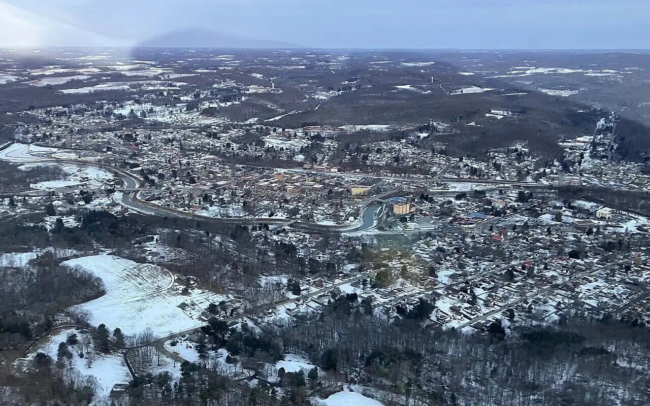 Aerial view of Punxsutawney, Jefferson County, Pennsylvania