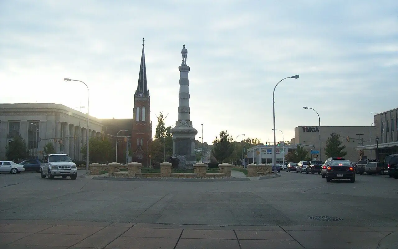 Kennedy Square in downtown New Castle, Lawrence County, PA